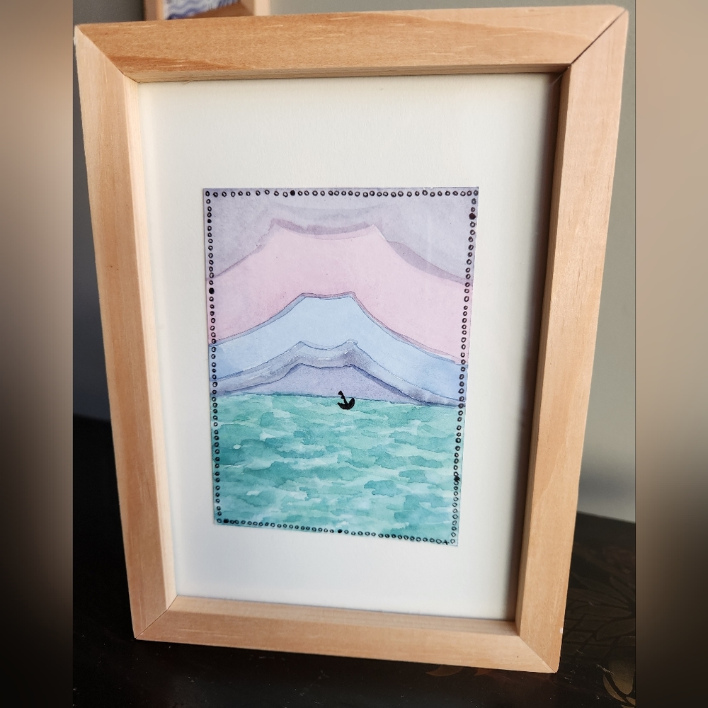 "Lost at Sea" Watercolor Painting Framed